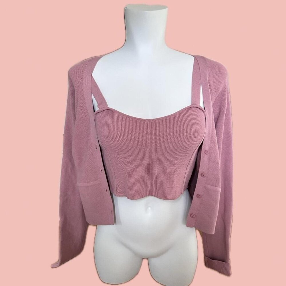 Endless Rose knit cardigan and matching cropped tank
